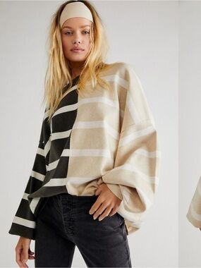 Free People uptown stripe pullover xs
